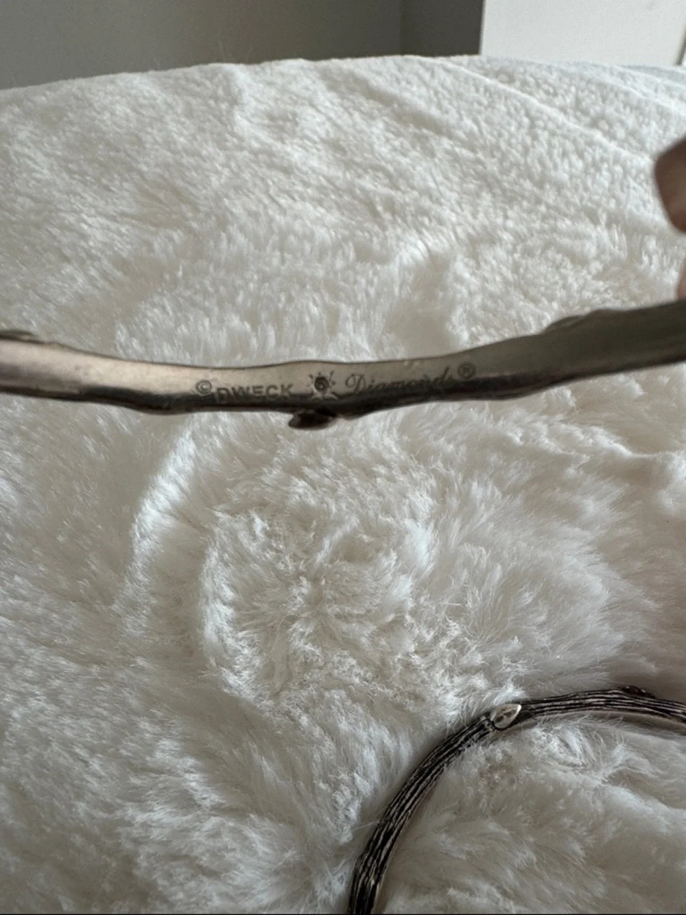 Stephen Dweck Silver-Tone Branch Cuff with Red Stone Accent